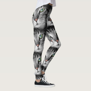 Kitty Cat Leggings Running Exercise Pants Women's