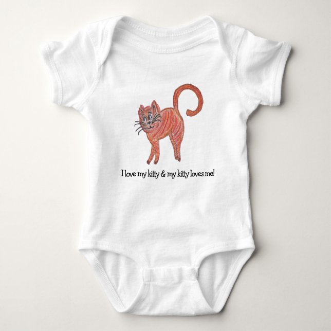Kitty Cat Love New Baby Shower Kid Child Children  Baby Bodysuit (Front)