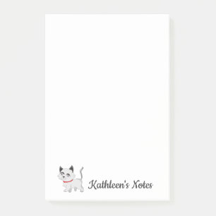 Kitty Cat Love Notes   Customise Text   White Cat