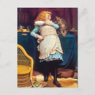 Kitty Cat Love  - Vintage Art Postcard