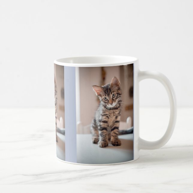 Kitty Cat Lover 3 Custom Photos Coffee Mug (Right)