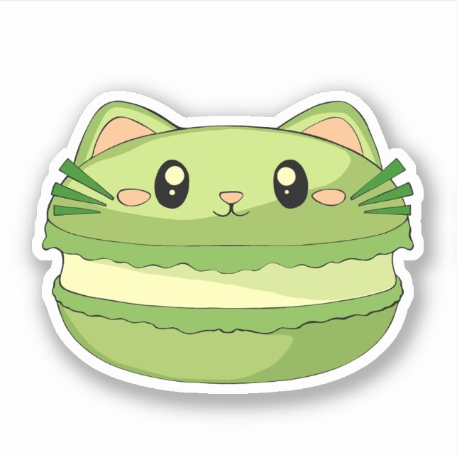 Kitty Cat Matcha Macaron (Front)