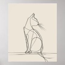 Kitty Cat minimalist line art