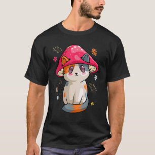 Kitty Cat Mushroom Cute Toadstool Aesthetic Mushro T-Shirt