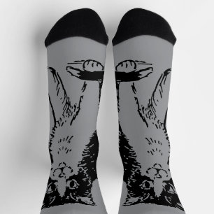 Kitty Cat on Grey Fine Art Socks