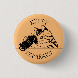 Kitty Cat Paparazzi -Photographer 3 Cm Round Badge