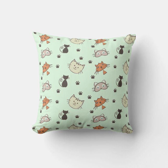 Kitty Cat Pattern Cushion (Front)