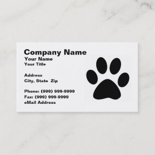 Kitty Cat Paw Print Business Card