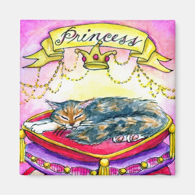 Kitty cat pink princess magnet (Front)