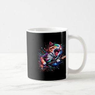 Kitty Cat Playing Guitar Rock Cat Heavy Metal Cat Coffee Mug