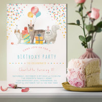 Kitty Cat Rainbow Confetti Fun Kids Birthday Party