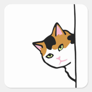 Kitty Cat Square Sticker