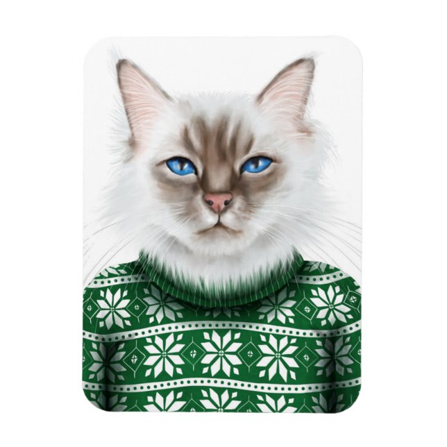 Kitty Cat Sweater Magnet (Vertical)