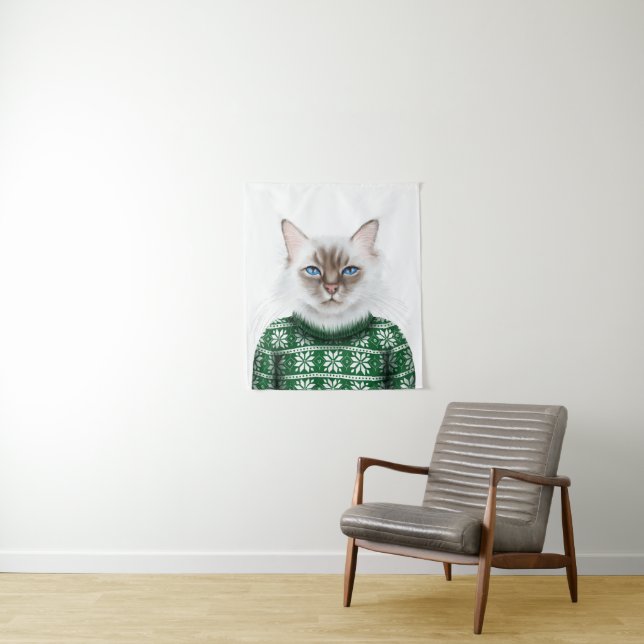 Kitty Cat Sweater Tapestry (In Situ)