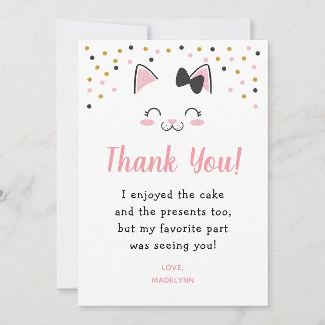 Kitty Cat Thank You Cards (Front)