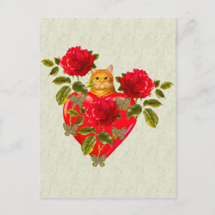 Kitty Cat Valentine Holiday Postcard