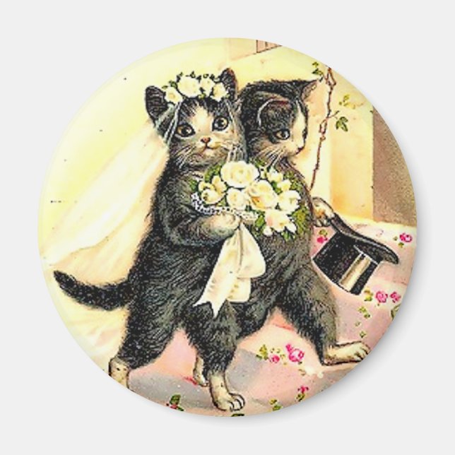 Kitty Cat Wedding Magnet (Front)