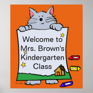 Kitty Cat Welcome/Personalise/by Vera Trembach Poster