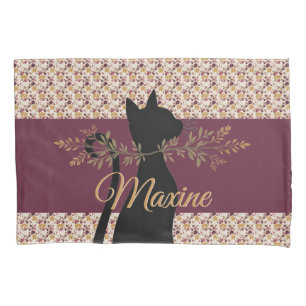 Kitty cat with name typography pillowcase