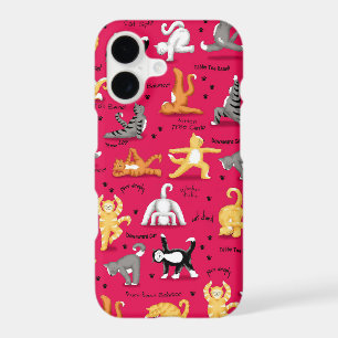 Kitty Cat Yoga Poses Colourful Red Yellow Whimsy