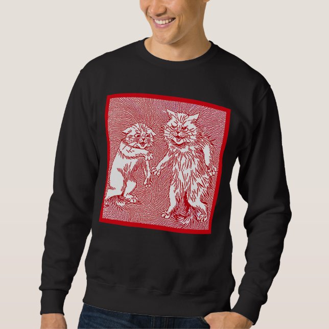 Kitty Cats in Red  by Louis Wain Sweatshirt (Front)