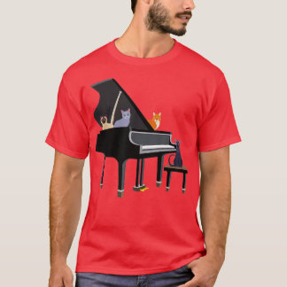 Kitty Cats On The Piano Shirt For Cat Mommies 