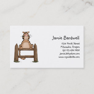 Kitty Cats · Tabby Cat on Fence Business Card