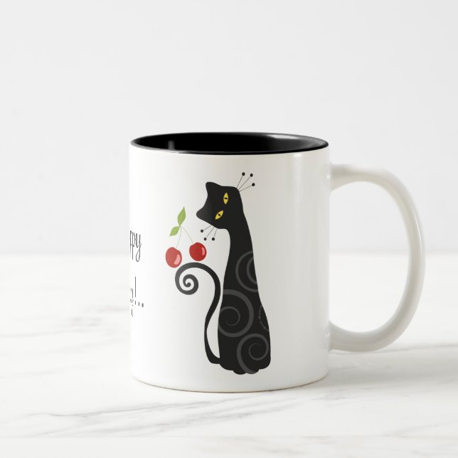 Kitty & Cherry Happy Birthday Mug (Right)