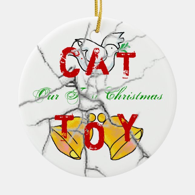 Kitty Christmas Ceramic Tree Decoration (Front)
