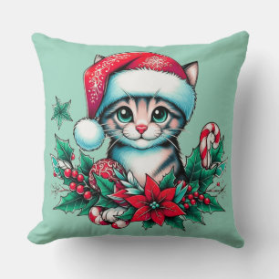 Kitty Christmas Cushion