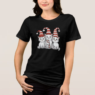 Kitty Christmas,Feline Christmas,Meowry Christmas Tri-Blend Shirt
