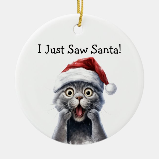 Kitty Christmas Mischief Cat Ornament (Front)