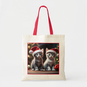 Kitty Christmas Tote Bag