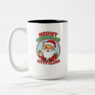 Kitty Claus, 15 oz Two-Tone Coffee Mug