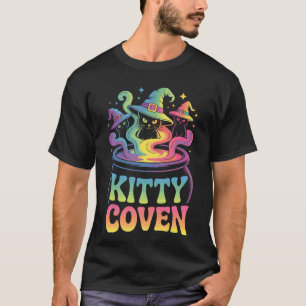 Kitty Coven Adorable Witch Cats, Magical Cauldron T-Shirt
