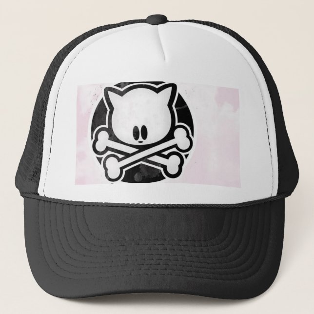 Kitty Crossbones Trucker Hat (Front)