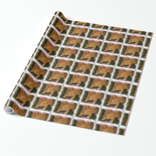 Kitty "CUTENESS OVERLOAD" Wrapping Paper (Unrolled)