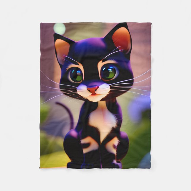 Kitty Cutie Fleece Blanket (Front)