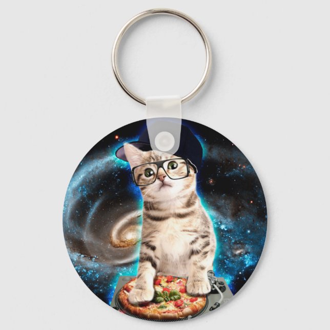 kitty dj cat key ring (Front)