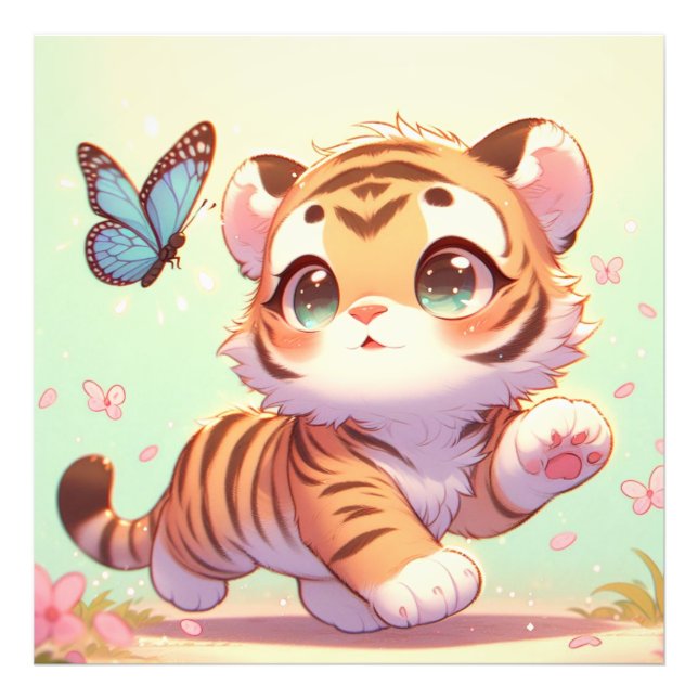 Kitty Dreams With Butterfly Wings Photo Print (Front)