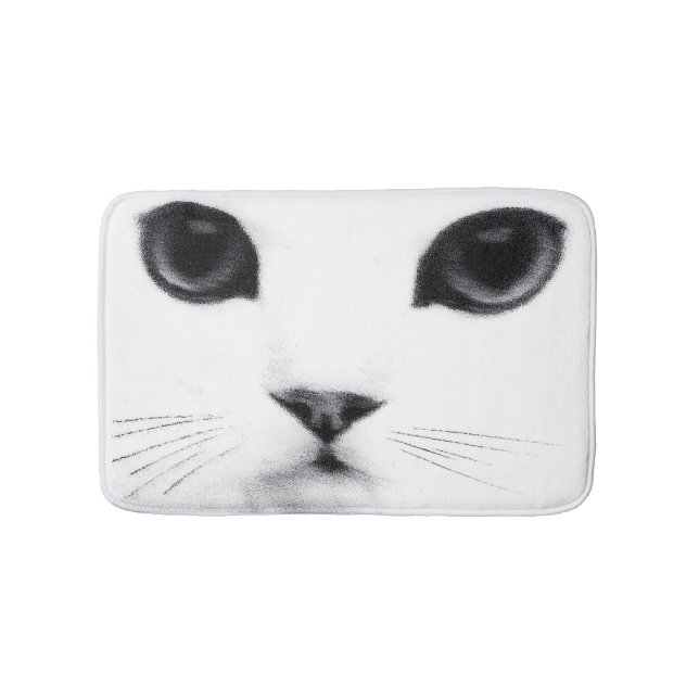 Kitty Face Features Bath Mat (Front)