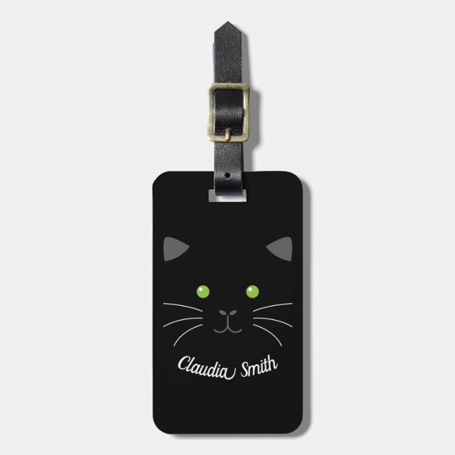 Kitty Face Luggage Tag (Front Vertical)
