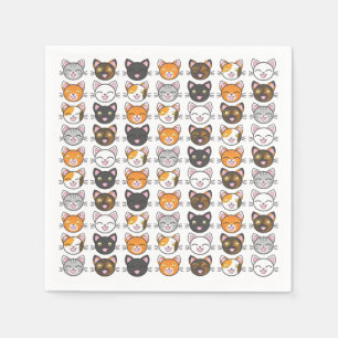 Kitty Faces Cat Themed Paper Napkins Set of 50+
