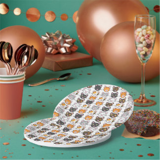 Kitty Faces Cat Themed Paper Plates
