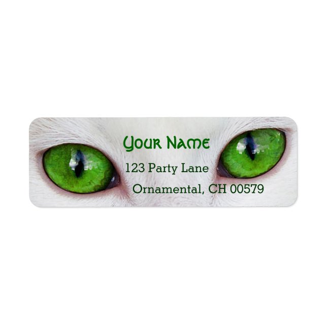Kitty green eyes return address label (Front)