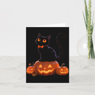 Kitty Halloween Pumpkin Black Cat Performance Card
