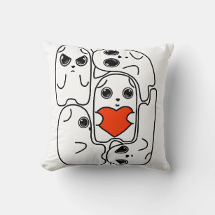 kitty heart cushion