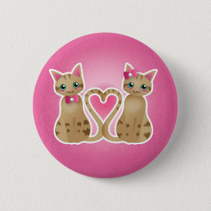 Kitty heart-ginger ver-button 6 cm round badge