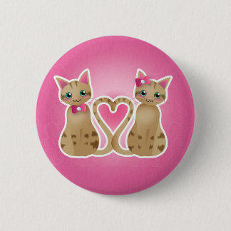 Kitty heart-ginger ver-button 6 cm round badge
