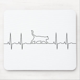 kitty heartbeat mouse pad